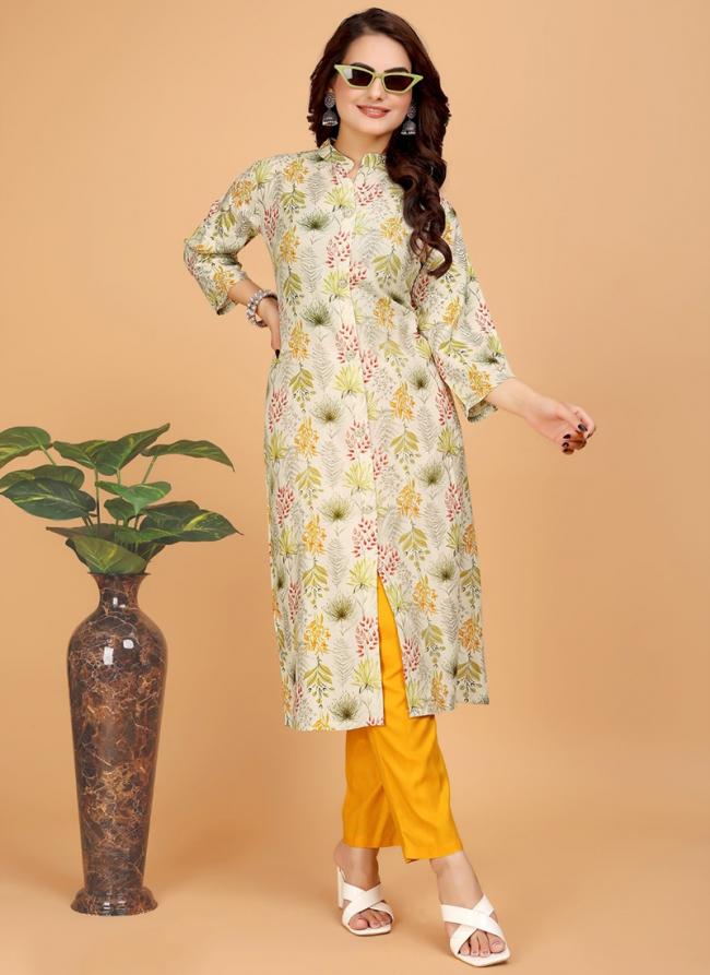 Rayon Multi Colour Office Wear Printed Readymade Kurti With Pant